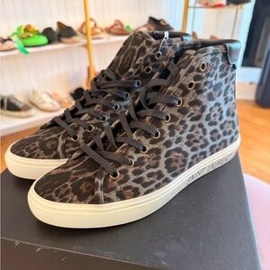 Saint Laurent Malibu Grey Leopard Sneakers